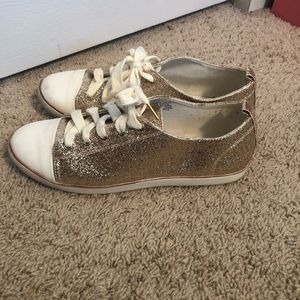 Gold sequin sparkle tennis shoes